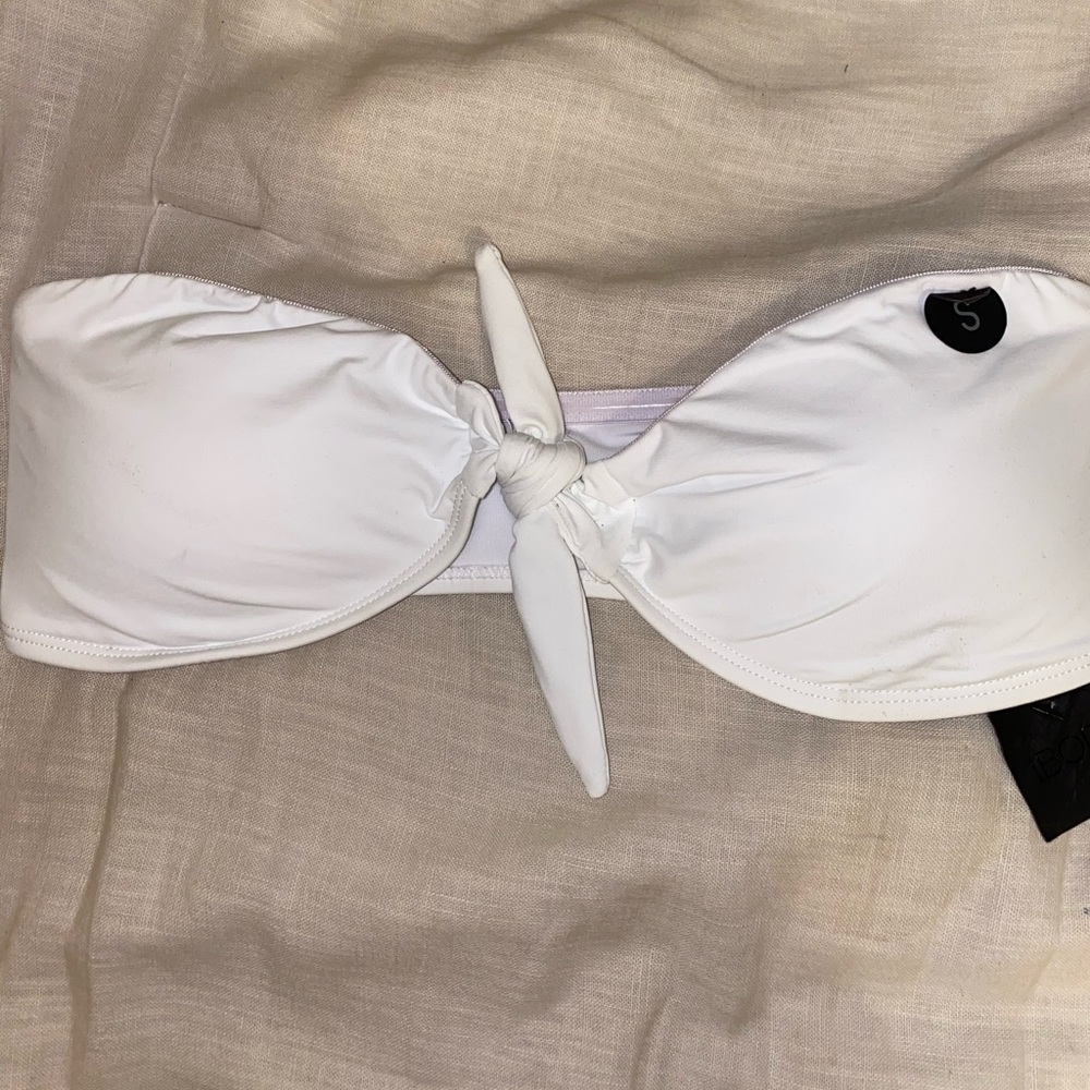 White Strapless Cotton On Bikini Top